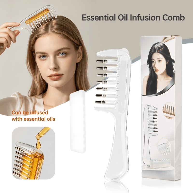 Hair Care Products - Transparent Essential Oil Infusion Hair Comb
