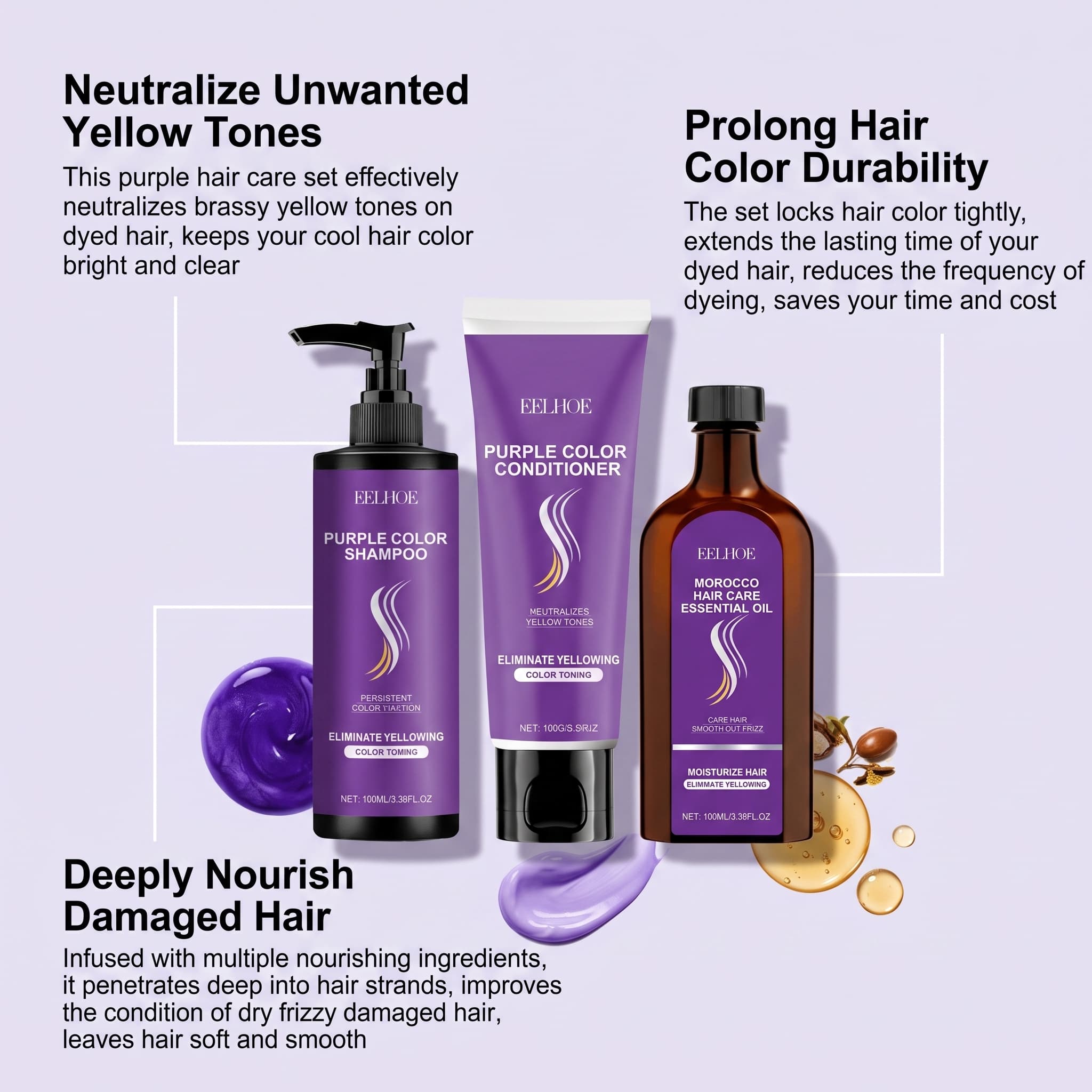 Purple Shampoo Set With Condit - Hair Care Products recension och pris