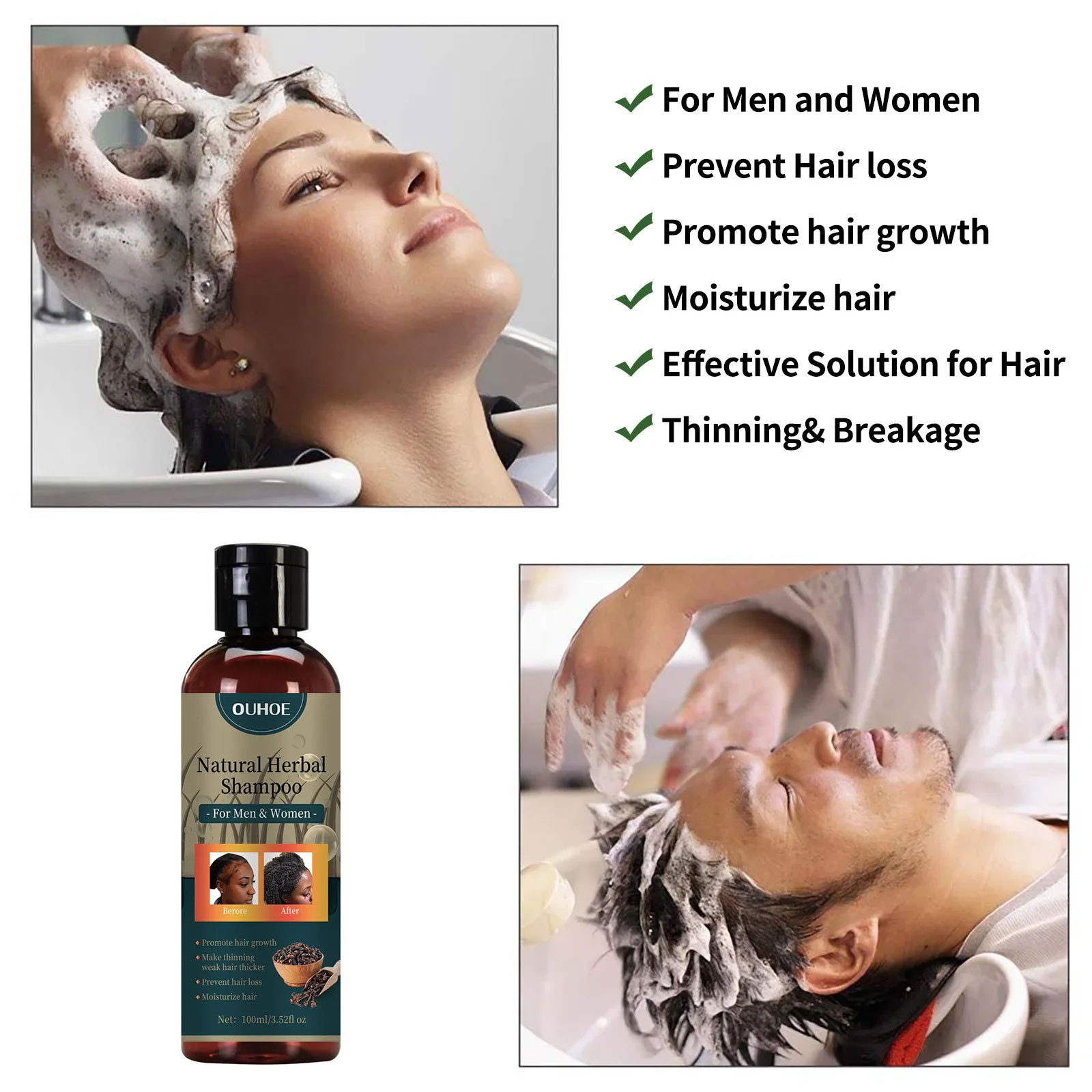 OUHOE Hair Growth Shampoo Anti - Hair Care Dandruff recension och pris