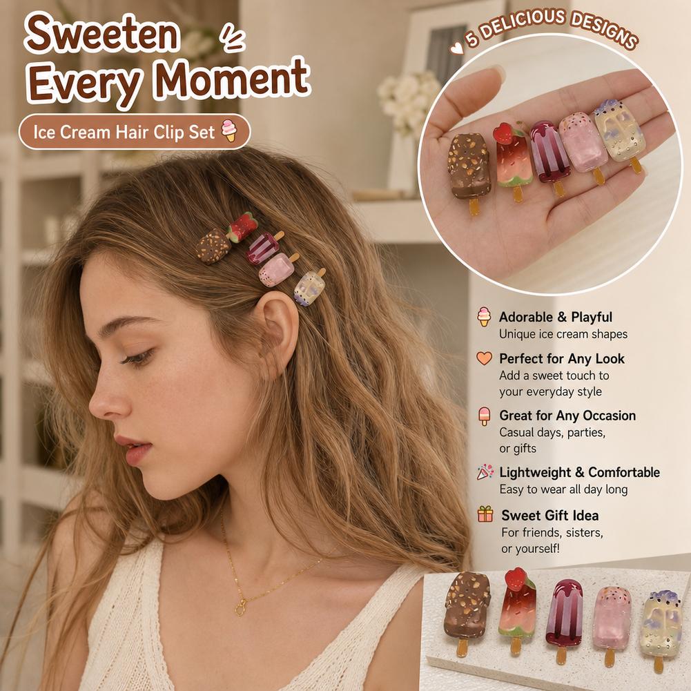 10Pcs Ice Cream Hair Clips Set - Hair Care Lotion recension och pris